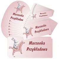 30x Naklejki imienniki imienne wodoodporne do przedszkola dla dziewczynki M