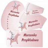 30x Naklejki imienniki imienne wodoodporne do przedszkola dla dziewczynki M