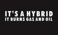 Naklejka Wlepa Jestem Hybryda Spalam Paliwo i Olej Ekologia Zielony Ład Hit