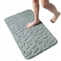 Dywanik ŁAZIENKOWY Antypoślizgowy PIANKA Kamienie MATA Gruby SZARY