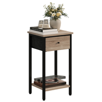 Komoda nocna boczna szafka z szufladą loftowy stolik jasny brązowy