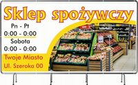BANER REKLAMOWY 130x80cm projekt w cenie różne wzory SKLEP SPOŻYWCZY
