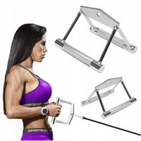 Podwójny uchwyt do wyciągu atlasu trójkątny podwójny ryflowany STAL