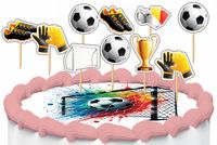 TOPPERY NA TORT OZDOBNE DEKORACJA ZESTAW - PIŁKA NOŻNA SPORT 10szt.
