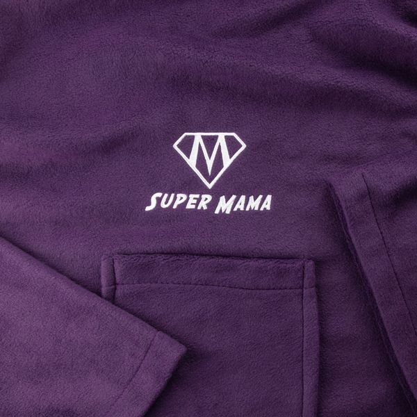 Kocyko-szlafrok SUPER MAMA - Śliwka, prezent dla mamy zdjęcie 4