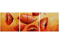 70 90CM OBRAZ 3 ELEM CZERWONE MAKI ŚCIENNY DRUK PŁÓTNO