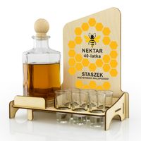 KARAFKA dla PSZCZELARZA Z KIELISZKAMI prezent na urodziny 18 30 40 50 60