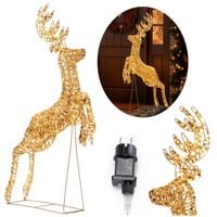 Renifer świąteczny 120 LED dekoracja świetlna 145 cm do ogrodu, ciepły biały