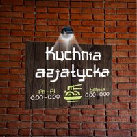 nadruk UV TABLICZKA reklamowa z lampą led 40x30 dibond KUCHNIA AZJATYCKA