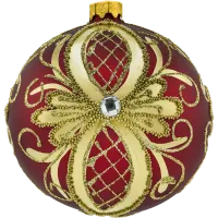 Bombka ekskluzywna czerwono-złota ze stojakiem