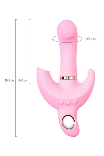 JOS Vibrator with clitoral stimulator JOS Twistme, silicone, pink, 19.5 cm na Arena.pl