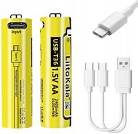2X Akumulator ogniwo Liitokala USB T36 USB-C 1.5V AA 2400mAh 3600mWh 2 sztu