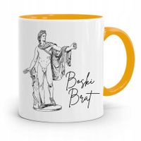 Kubek Żółty Prezent Dla Brata Dziecka Boski Brat Z Nadrukiem Ze Zdjęciem