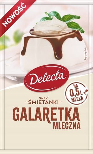 Galaretka mleczna Delecta banan, gruszka, morela, malina, śmietanka na Arena.pl