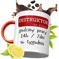 Kubek Pomarańczowy Dla Instruktora Prezent Z Nadrukiem Ze Zdjęciem