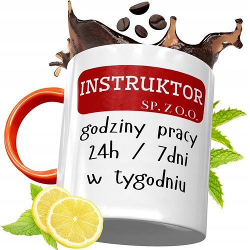 Kubek Pomarańczowy Dla Instruktora Prezent Z Nadrukiem Ze Zdjęciem na Arena.pl