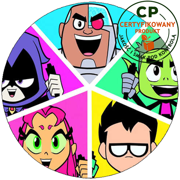 Opłatek na tort Młodzi Tytani zdjęcie 1