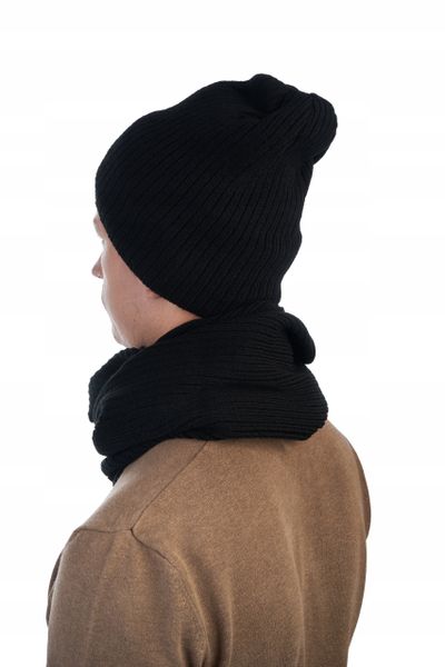 KOMPLET ZIMOWY CZAPKA U3 + KOMIN T2 - CZARNY zdjęcie 5