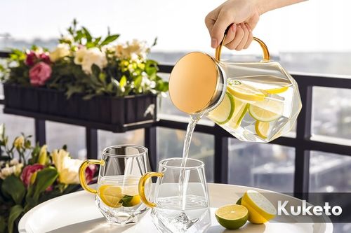 DZBANEK DO HERBATY szklany ZAPARZACZ Z SITEM FILTREM Kuketo Crystal 1500ml na Arena.pl