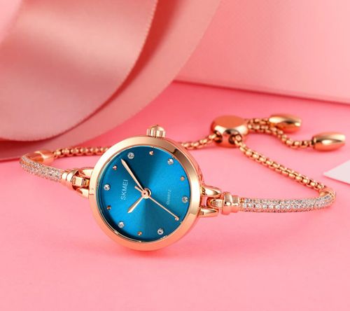 Zegarek damski SKMEI bransoleta elegancki złoty łańcuszek na Arena.pl