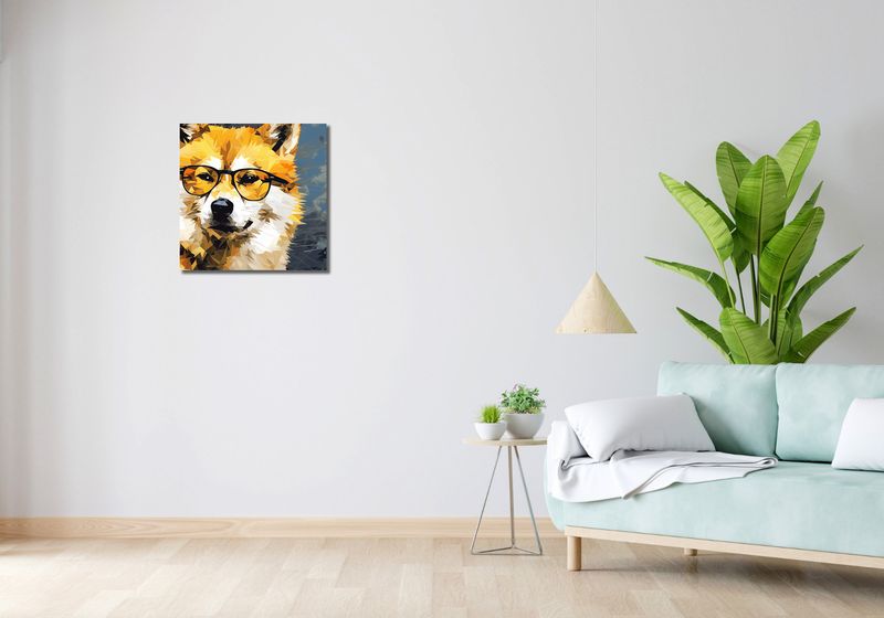 Obraz 50x50cm Intelektualny Psiak zdjęcie 2