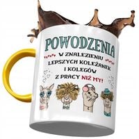 Kubek Żółty Na Pożegnanie Z Pracy Na Prezent Z Nadrukiem Ze Zdjęciem