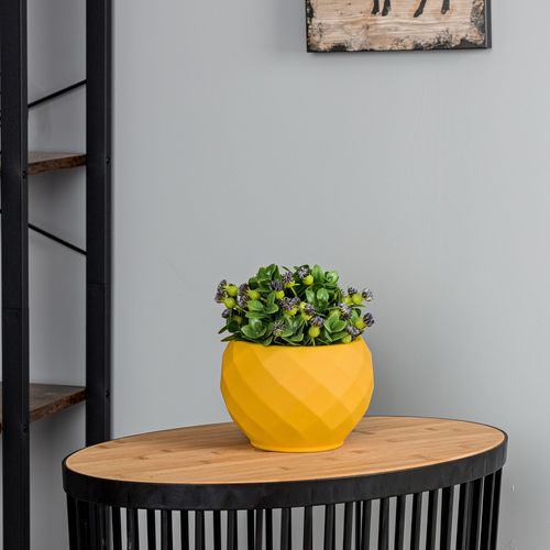 Doniczka osłonka ceramiczna kolor Żółty 18,5 cm H17 cm mat na Arena.pl