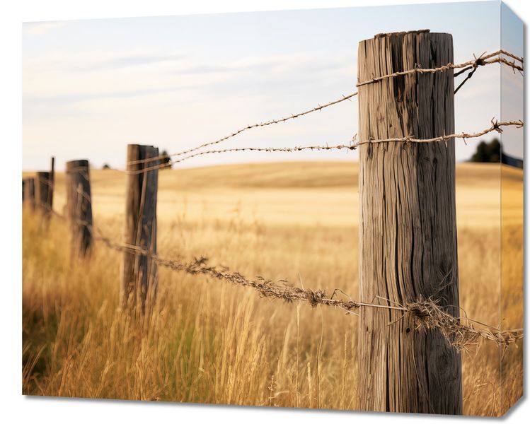 Obraz 60x50cm Płot na Polu zdjęcie 1
