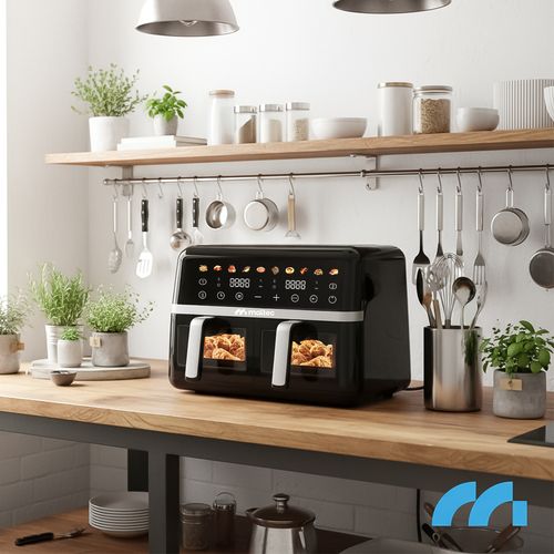 Frytkownica Beztłuszczowa 10L Air Fryer Frytownica Dwukomorowa Duża 2800W na Arena.pl