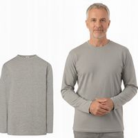 Podkoszulek męski z długim rękawem BAWEŁNIANY SZARY bez ocieplenia