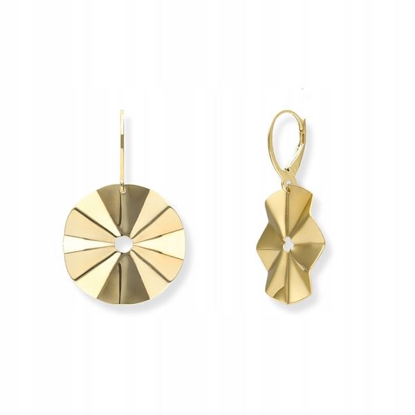 ZŁOTE KOLCZYKI 925 KOŁA zdjęcie 3