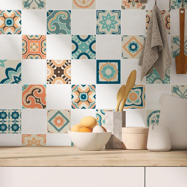 Naklejki Na Płytki Pastele MOZAIKA Marokańska Zestaw 24 szt. 25x25 zdjęcie 4
