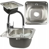 ZLEW KUCHENNY JEDNOKOMOROWY ZLEWOZMYWAK KWADRATOWY NOWOCZESNY I PRAKTYCZNY