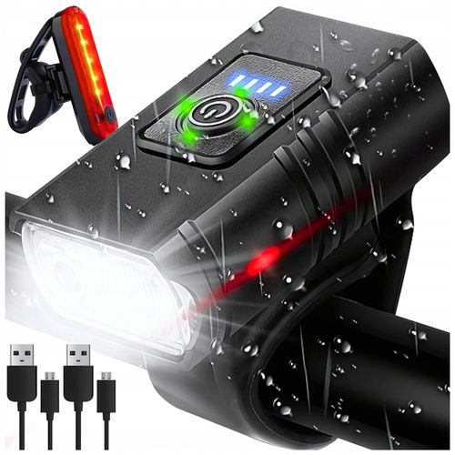 LAMPKA ROWEROWA PRZEDNIA I TYLNA LED MOCNA AKUMULATOROWA DO ROWERU ZESTAW na Arena.pl