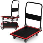Wózek transportowy platformowy HM-506 czarno-czerwony