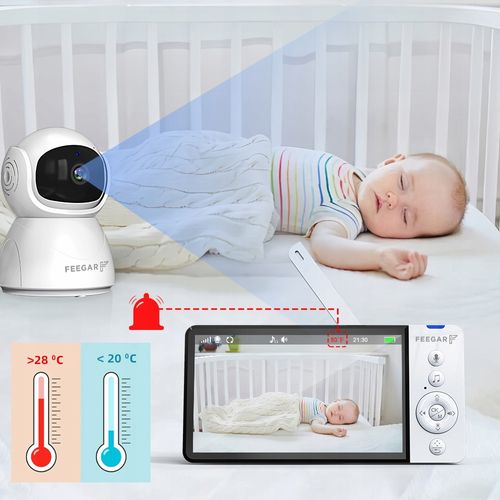 Elektroniczna Niania Feegar Kamera Obrotowa Lcd 5'' 5000Mah Zoom Nagrywanie na Arena.pl