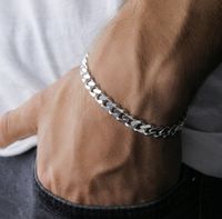 SREBRNA BRANSOLETKA PANCERKA DIAMENTOWANA MĘSKA 5mm SREBRO PRÓBA 925