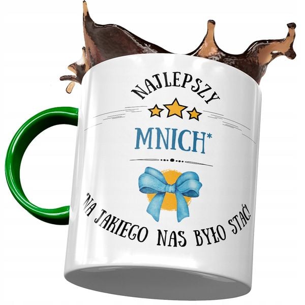 Kubek Zielony Dla Mnicha Najlepszy Mnich Z Nadrukiem Ze Zdjęciem zdjęcie 1