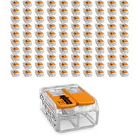 100x Szybkozłączka WAGO 2 gniazda 0,14-4mm 221-412 złączka zaciskowa ZESTAW