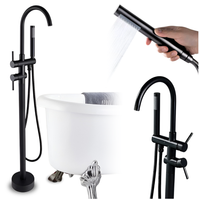 Bateria wannowa wolnostojąca czarny mat