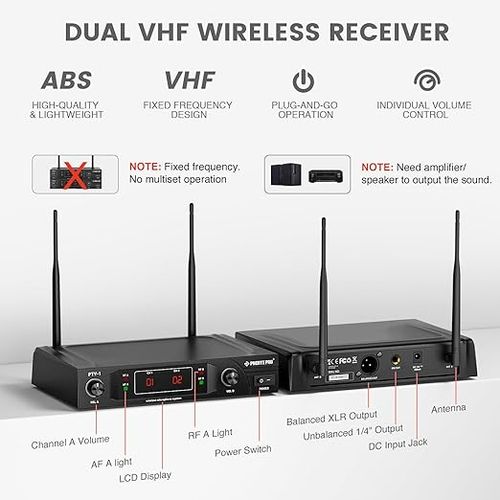 Phenyx Pro Bezprzewodowy zestaw mikrofonowy VHF stabilna transmisja na Arena.pl