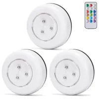 3 x lampka nocna RGB na baterie 3xAAA z pilotem Aigostar dla wygody użytkowania