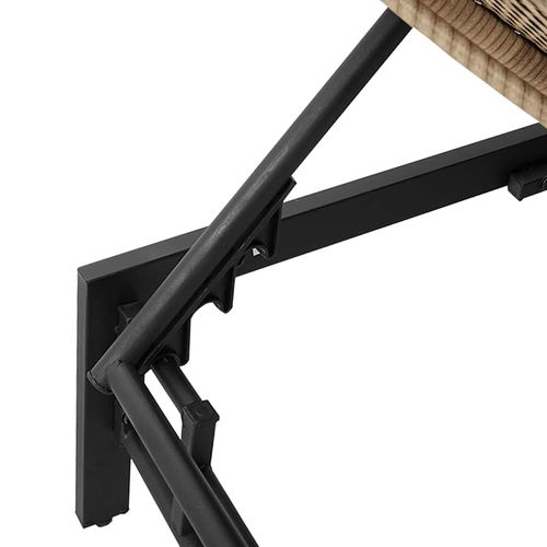 Leżak z poduszką, beżowy, polirattan na Arena.pl