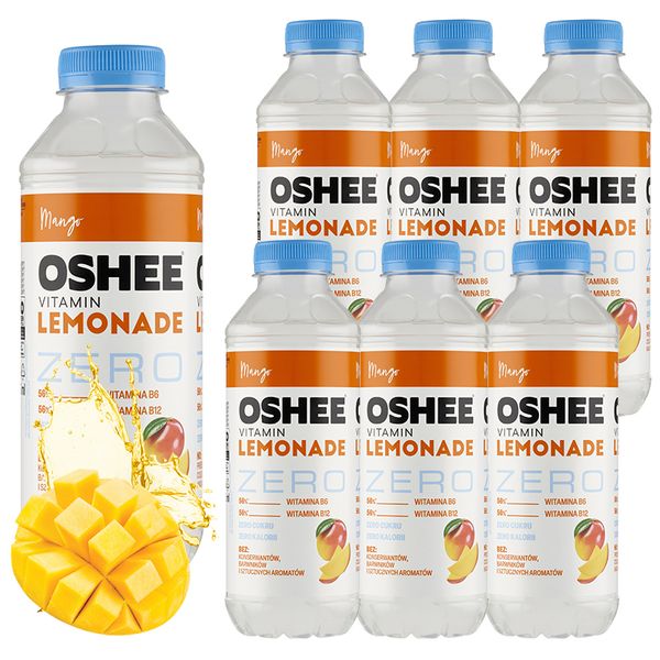 Oshee Vitamin Lemonade Zero Napój niegazowany mango 555 ml x 6 sztuk zdjęcie 1
