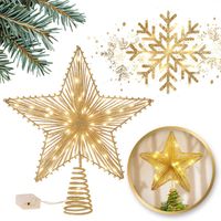 czubek na choinkę metalowy xxl 30 cm led brokat boże narodzenie woz12