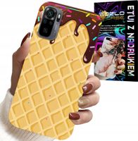 ETUI DO XIAOMI NOTE 10 / 10S - Z MOTYWEM WAFLA Z POLEWĄ CZEKOLADOWĄ