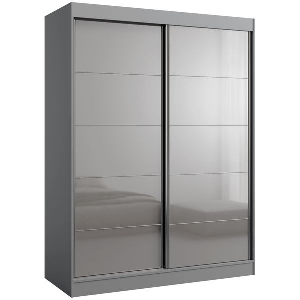 Szafa przesuwna Como 2D 150 Szara (lacobel) zdjęcie 1
