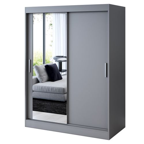 Szafa Przesuwna 150cm SOFIA Biel Garderoba 2 wnętrza na Arena.pl