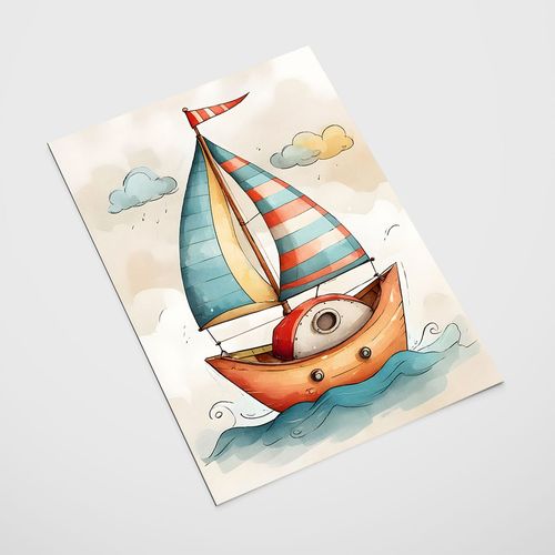 Plakat dla dziecka łódka statek 40x50 cm na Arena.pl