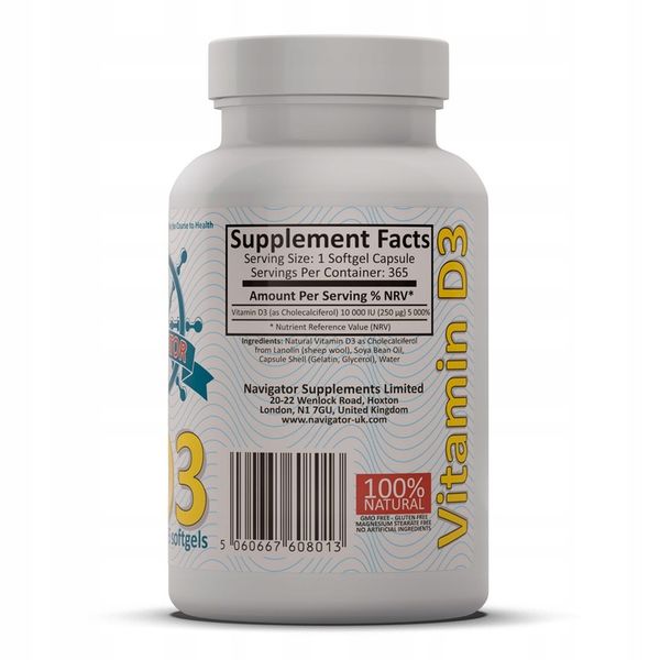 WITAMINA D3 10000IU Z LANOLINY 365kaps NA ROK zdjęcie 8